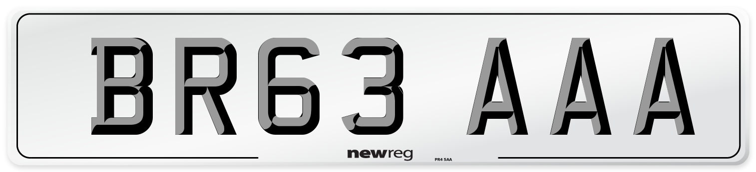 BR63 AAA Number Plate from New Reg
